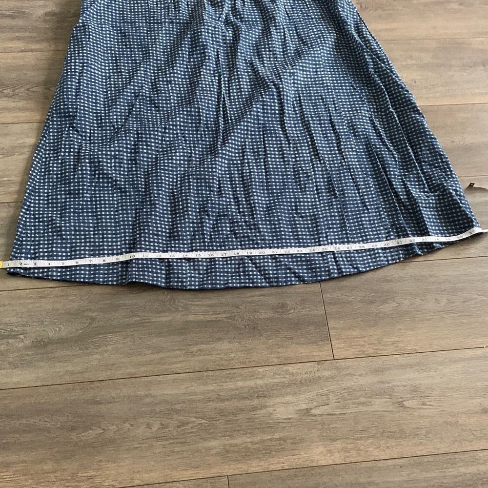 Apiece Apart Navy Checkered Long Sleeve Dress - Picture 6 of 8